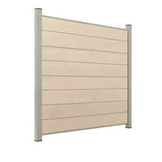 WPC Sichtschutzzaun ENZO Elfenbein - Design Seidengrau