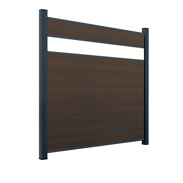 WPC Sichtschutzzaun ENZO Natur - Style Anthrazit