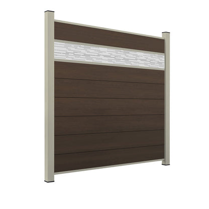 WPC Sichtschutzzaun ENZO Natur - Style Seidengrau