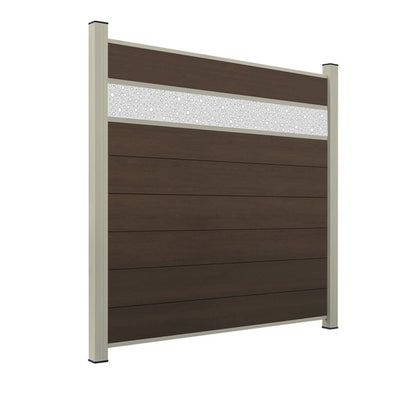 WPC Sichtschutzzaun ENZO Natur - Style Seidengrau