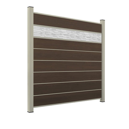 WPC Sichtschutzzaun ENZO Natur - Style Seidengrau