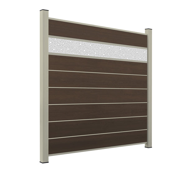 WPC Sichtschutzzaun ENZO Natur - Style Seidengrau