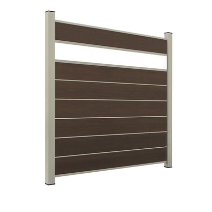 WPC Sichtschutzzaun ENZO Natur - Style Seidengrau