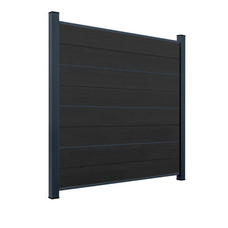 WPC Sichtschutzzaun ENZO Nero - Design Anthrazit