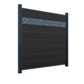 WPC Sichtschutzzaun ENZO Nero - Style Anthrazit