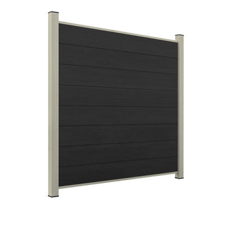 WPC Sichtschutzzaun ENZO Nero - Standard Seidengrau
