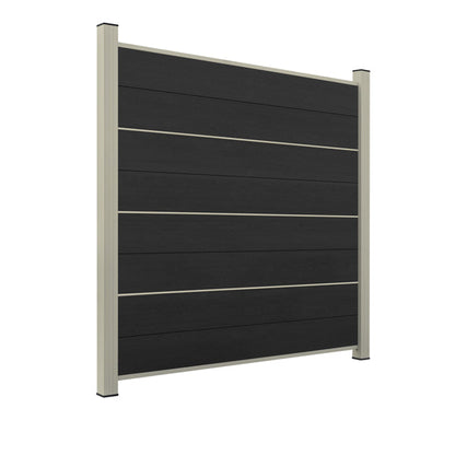 WPC Sichtschutzzaun ENZO Nero - Design Seidengrau