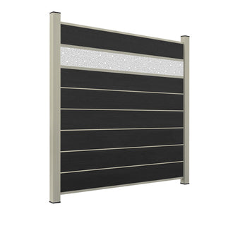WPC Sichtschutzzaun ENZO Nero - Style Seidengrau