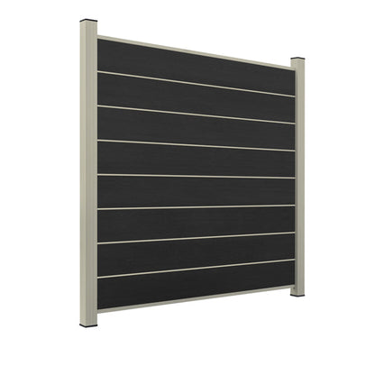WPC Sichtschutzzaun ENZO Nero - Design Seidengrau