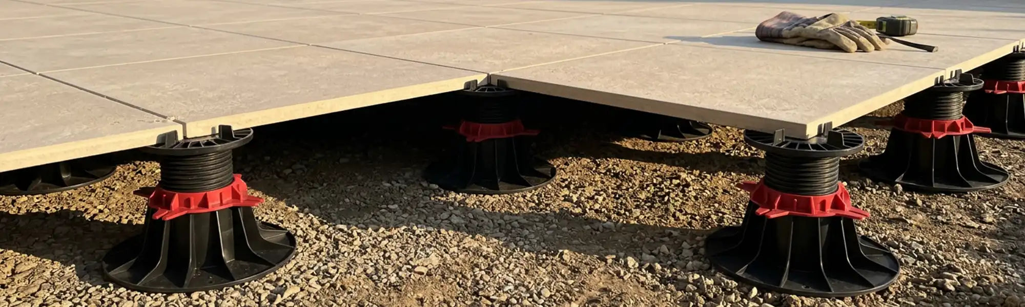 Höhenverstellbare Balkenlager für die Terrasse
