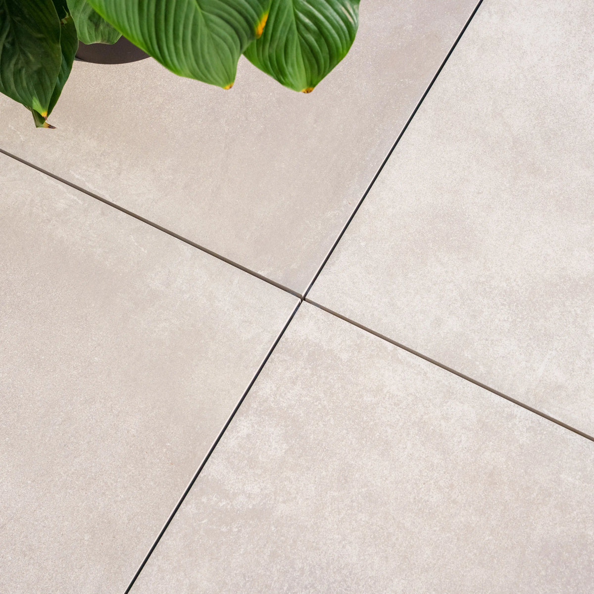 Feinsteinzeug-Terrassenplatte White 60×60×2 cm