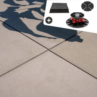 Komplettpaket Terrassenplatte Sand 60x60x2cm