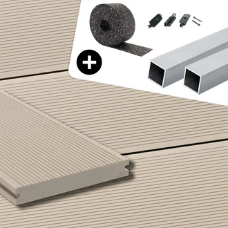 WPC-Komplettset Creme ECO Massivdiele