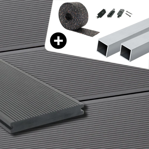 WPC-Komplettset Granit ECO Massivdiele