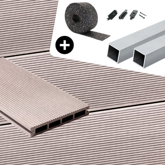 WPC-Komplettset Seide Geriffelt Basic Hohldiele