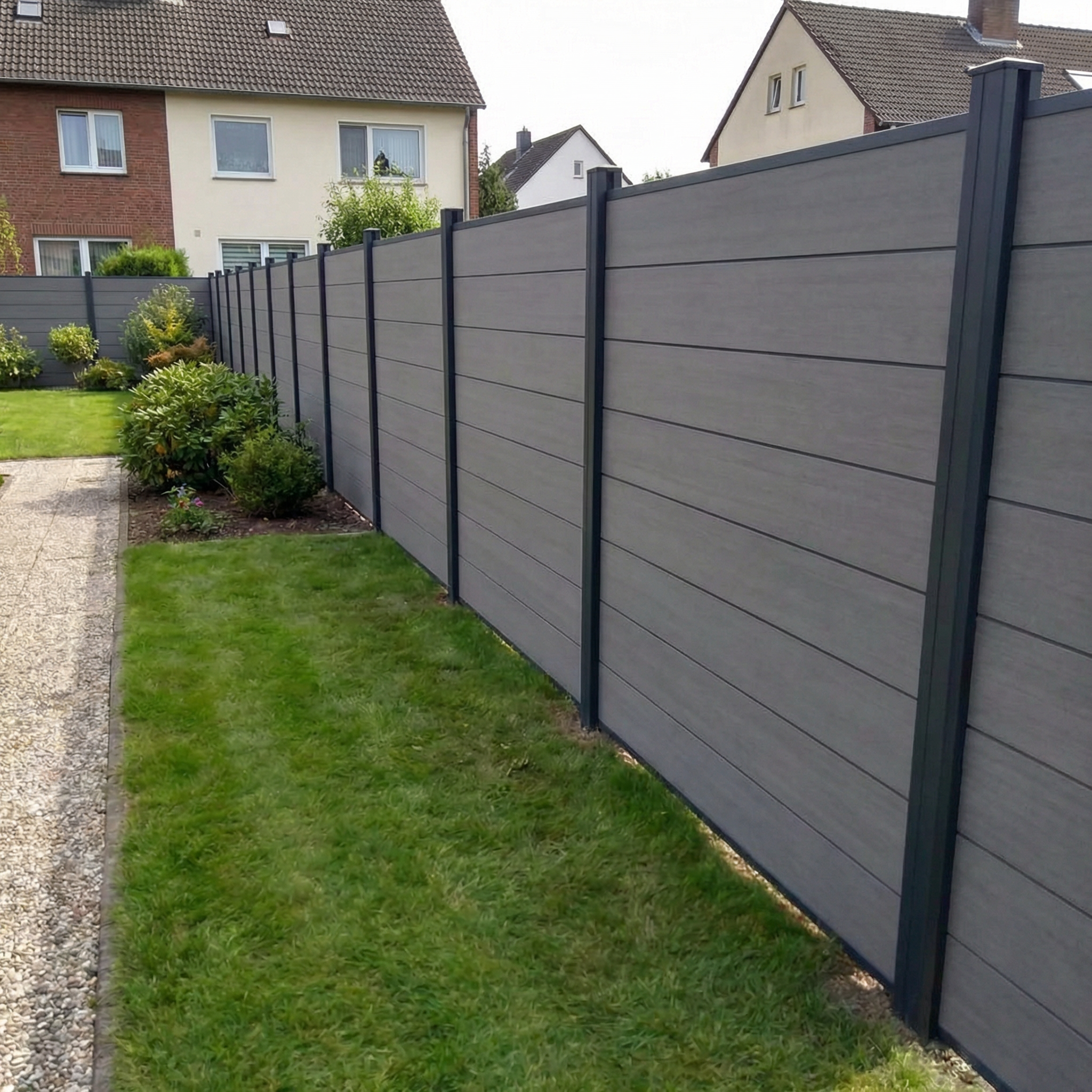 WPC Sichtschutzzaun ENZO Basalt - Design Anthrazit