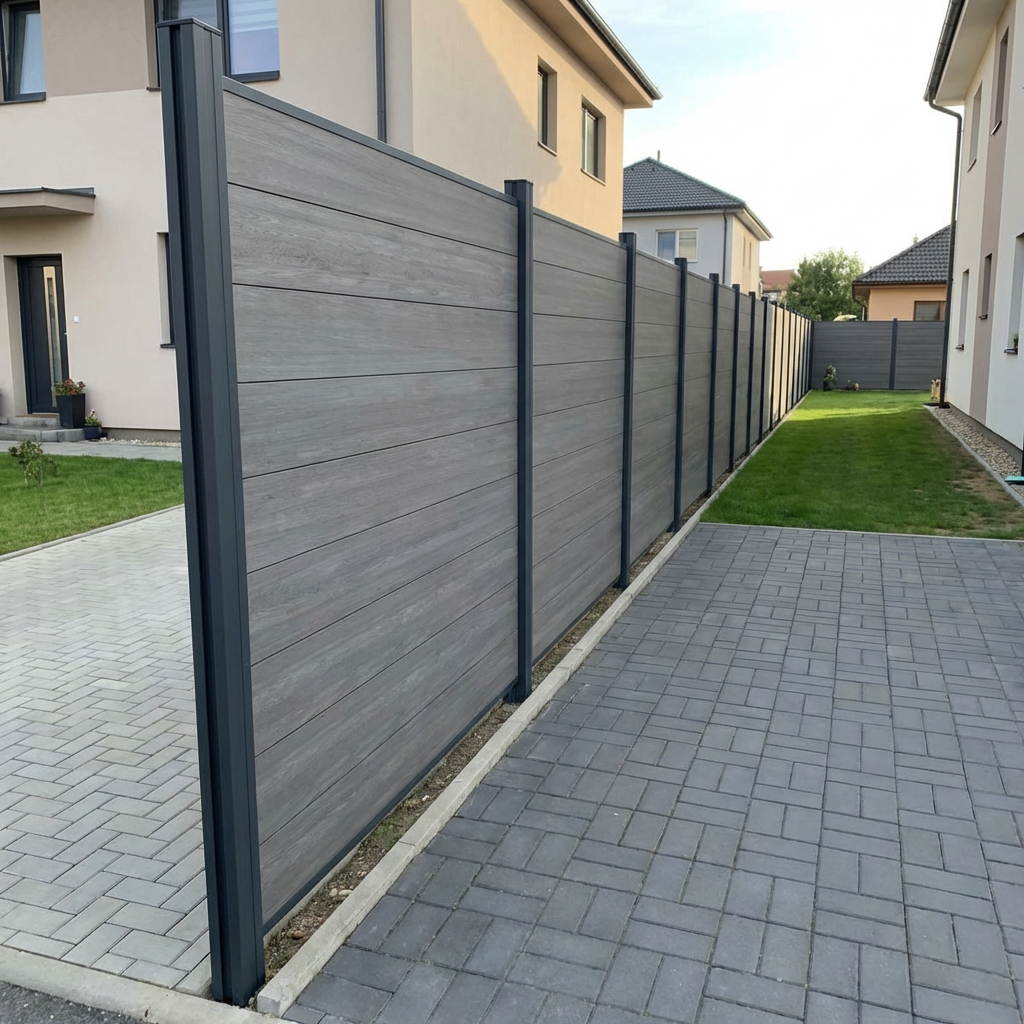 WPC Sichtschutzzaun ENZO Basalt - Standard Anthrazit