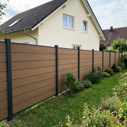 WPC Sichtschutzzaun ENZO Muskat - Design Anthrazit