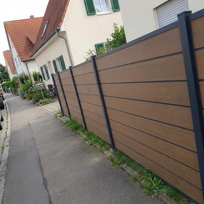 WPC Sichtschutzzaun ENZO Muskat - Design Anthrazit