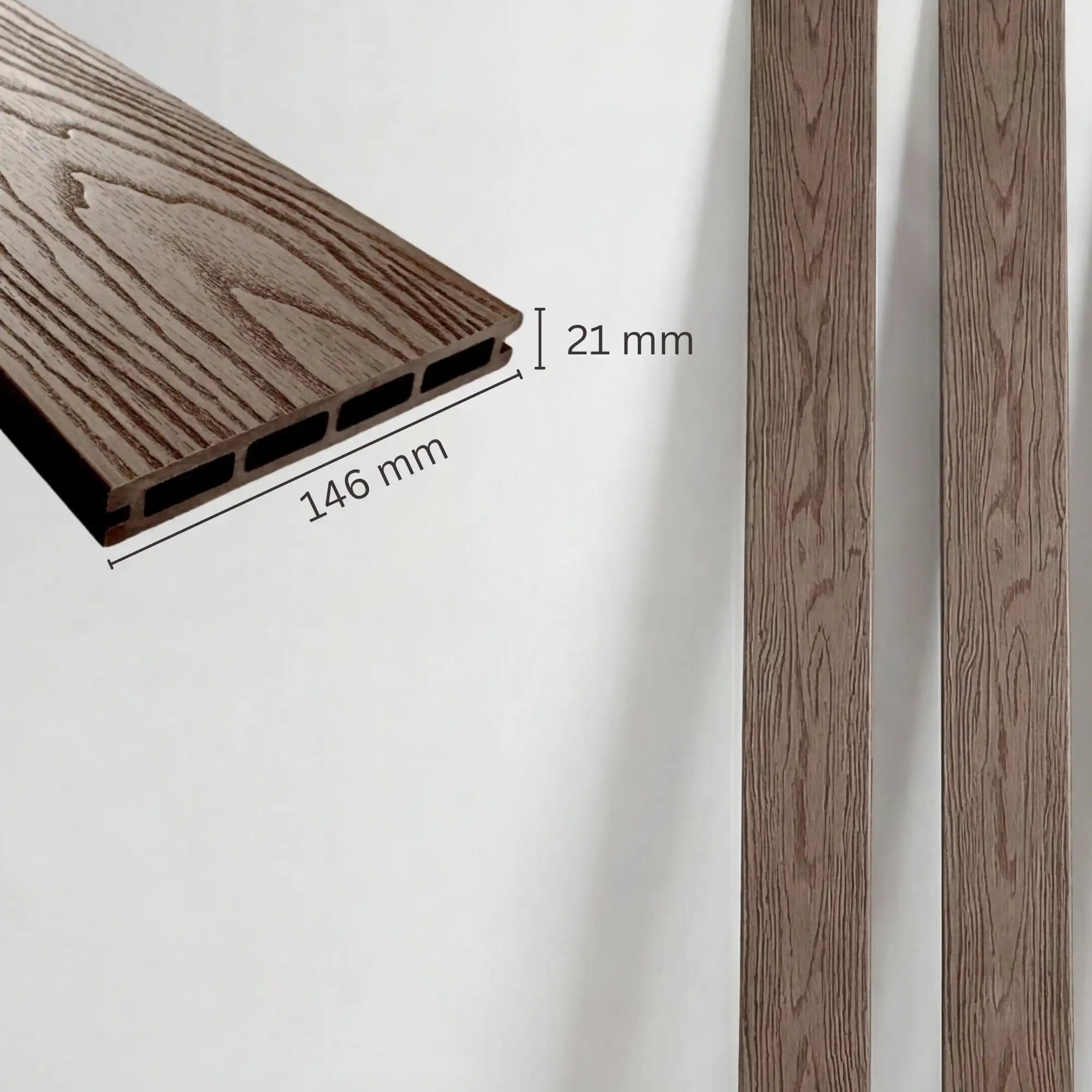 WPC-Komplettset Kakao Holzoptik Basic Hohldiele