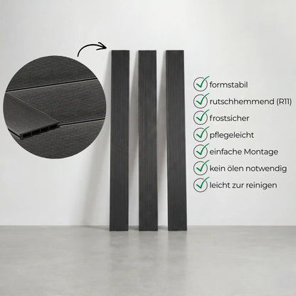 WPC Terrassendiele Hohlkammer Basic Schiefer