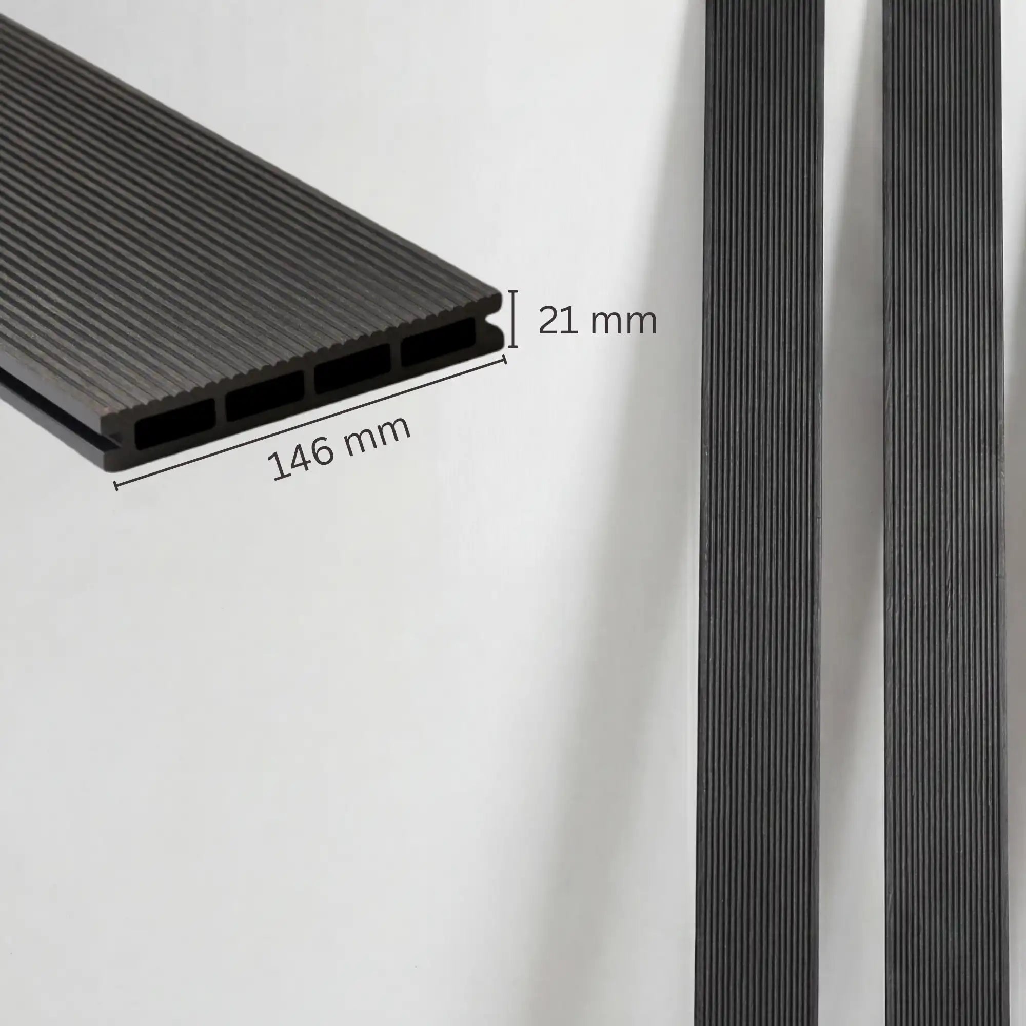 WPC-Komplettset Schiefer Geriffelt Basic Hohldiele