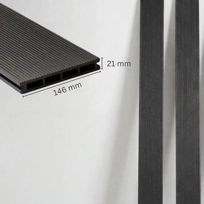 WPC-Komplettset Schiefer Geriffelt Basic Hohldiele