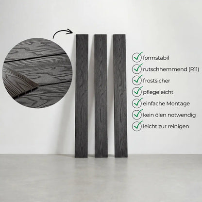 WPC Terrassendiele Hohlkammer Basic Schiefer