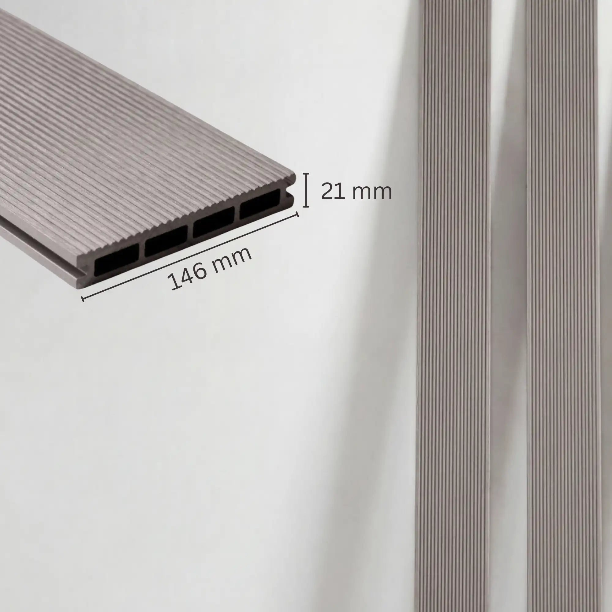 WPC-Komplettset Seide Geriffelt Basic Hohldiele