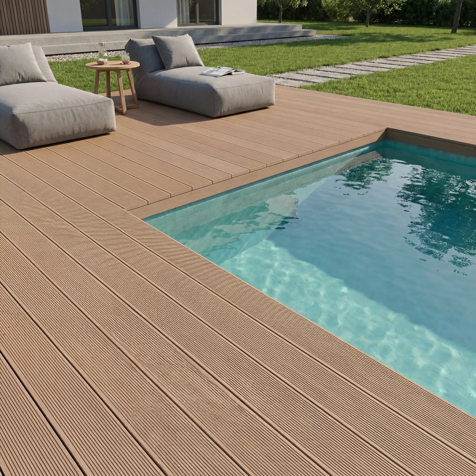 WPC Terrassendiele Hohlkammer Basic Teak