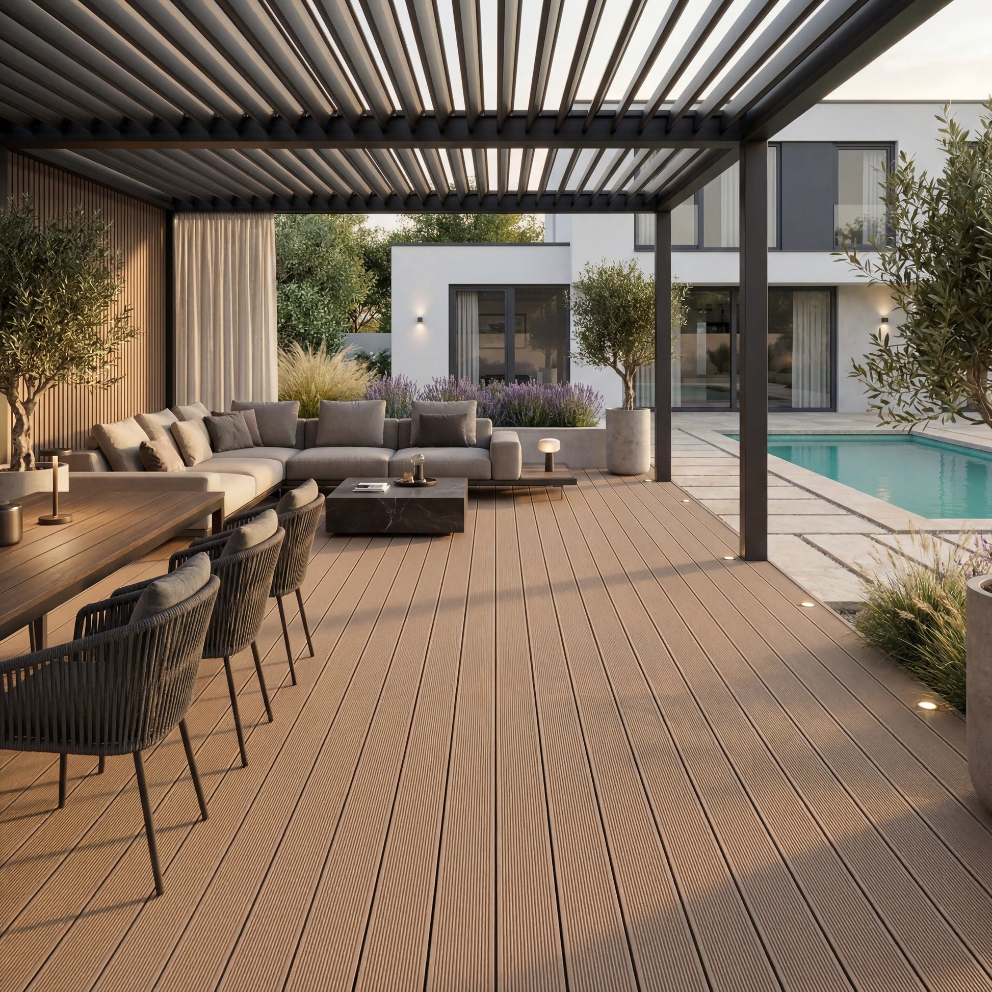 WPC Terrassendiele Hohlkammer Basic Teak