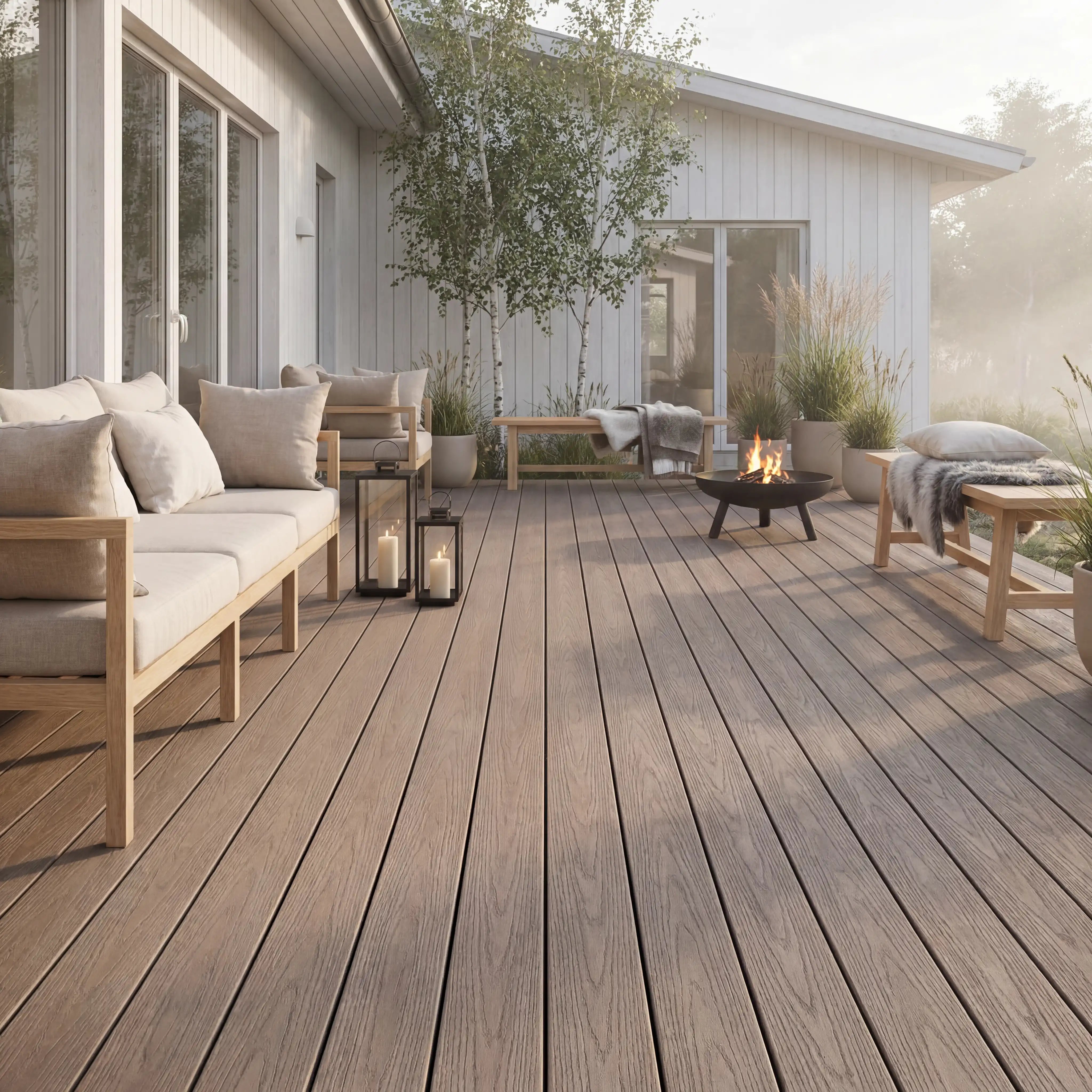WPC Terrassendiele Hohlkammer Basic Teak
