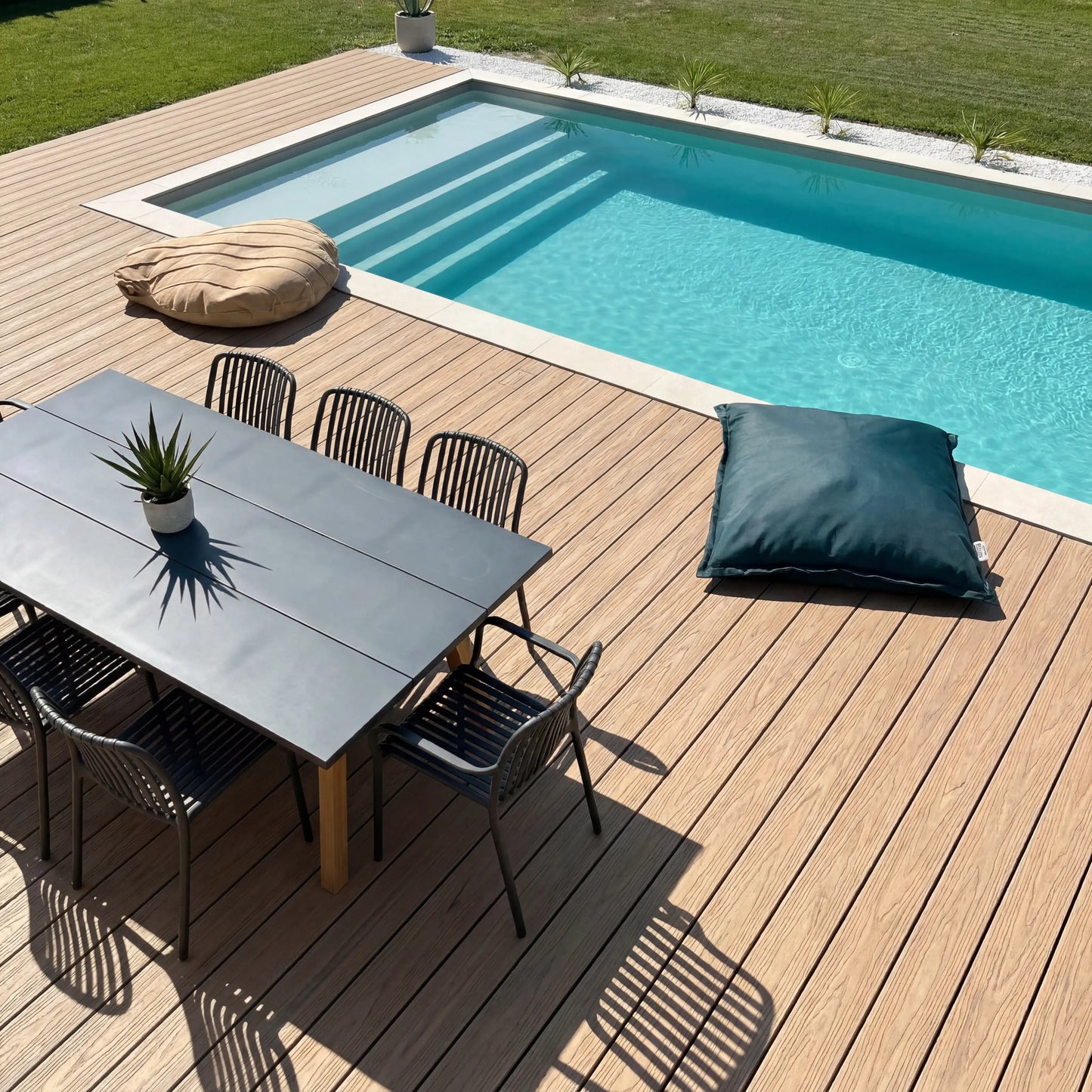 WPC-Komplettset Teak Holzoptik Basic Hohldiele