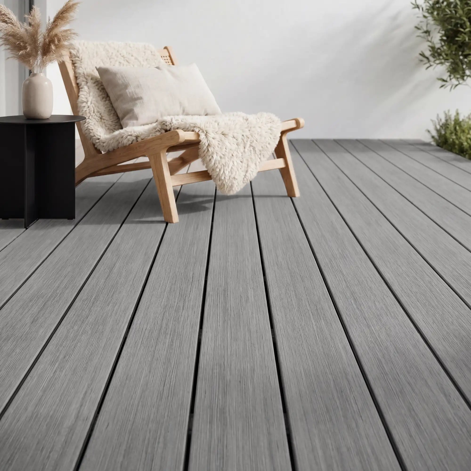 WPC-Komplettset Basalt Antik Massivdiele