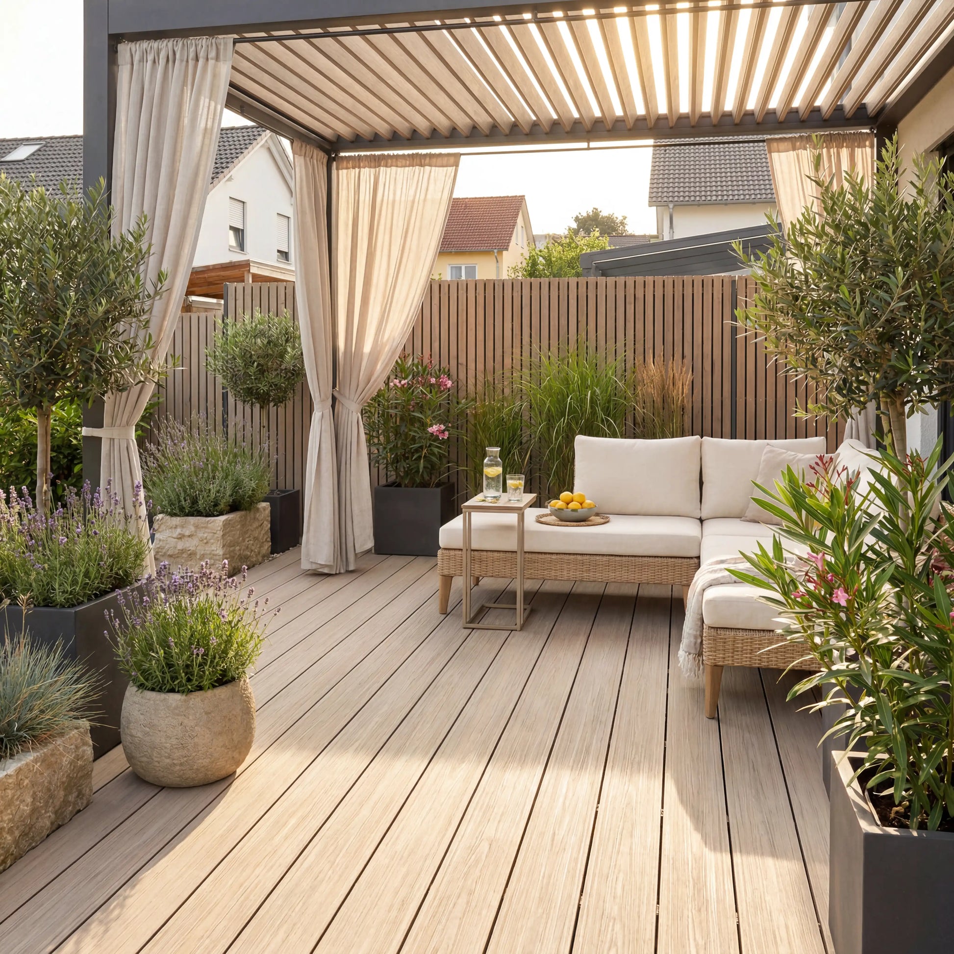 WPC Terrassendiele Massiv Antik Elfenbein
