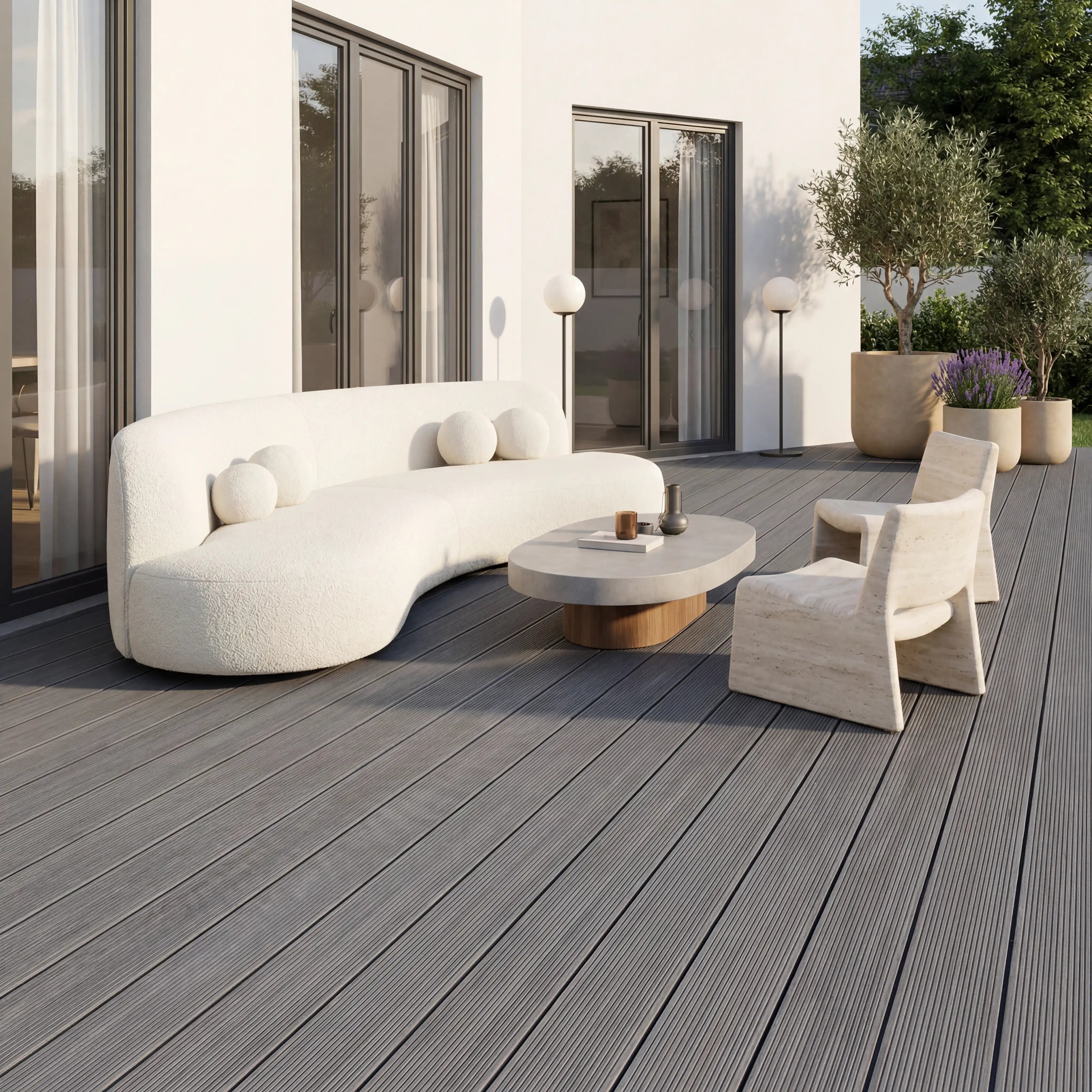 WPC-Komplettset Granit ECO Massivdiele