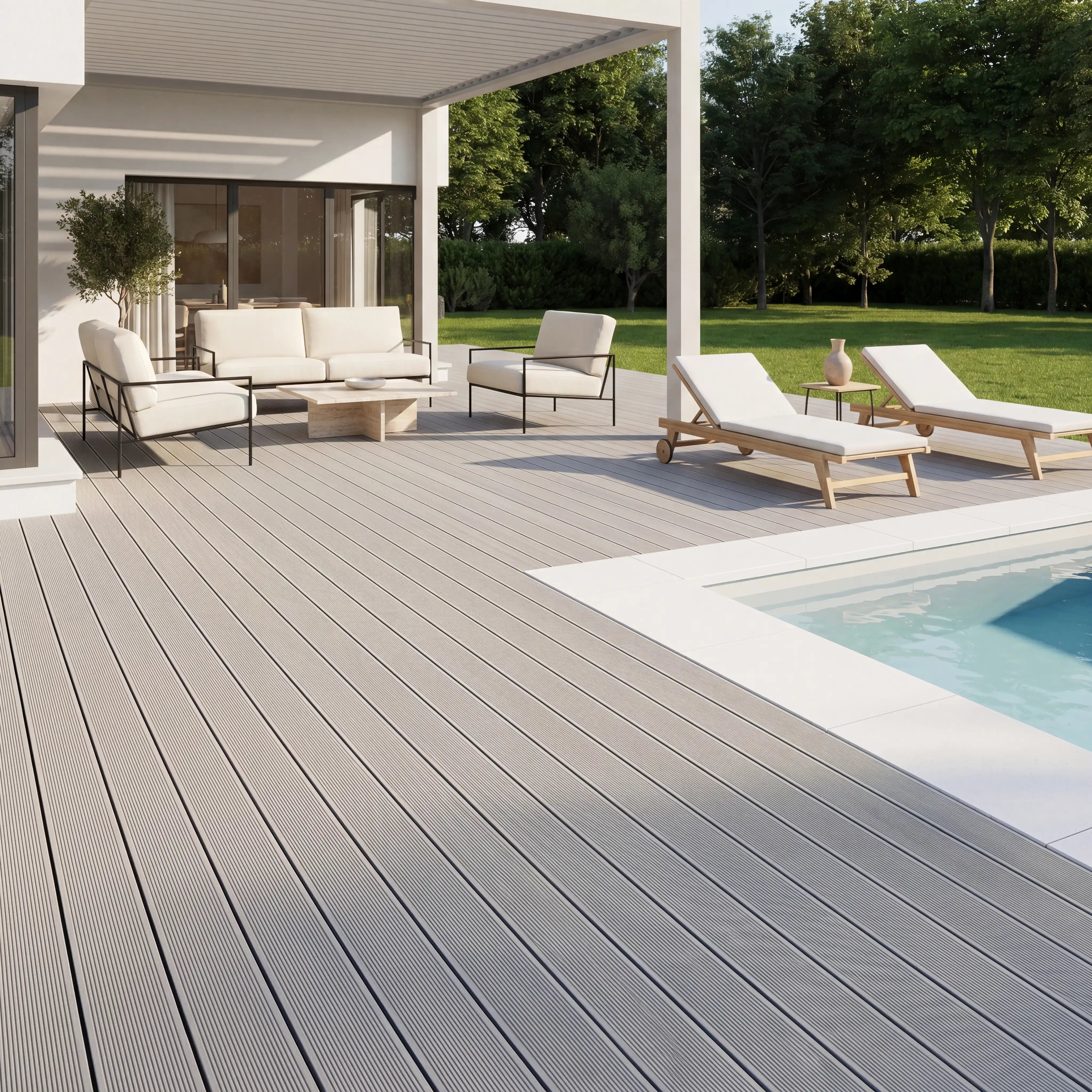 WPC-Komplettset Sand ECO Massivdiele