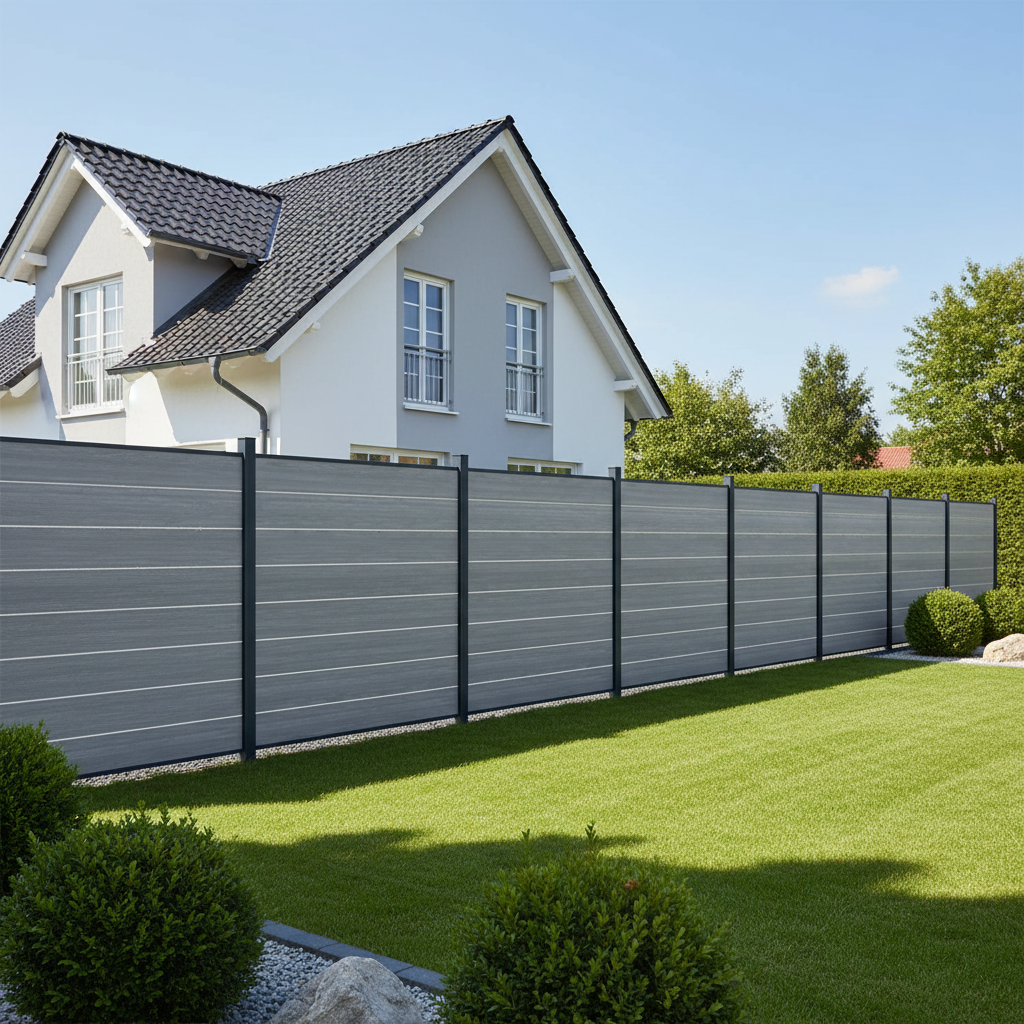 WPC Sichtschutzzaun ENZO Basalt