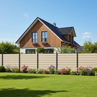ModuLine Zaun-Komplettset ENZO, WPC Elfenbein