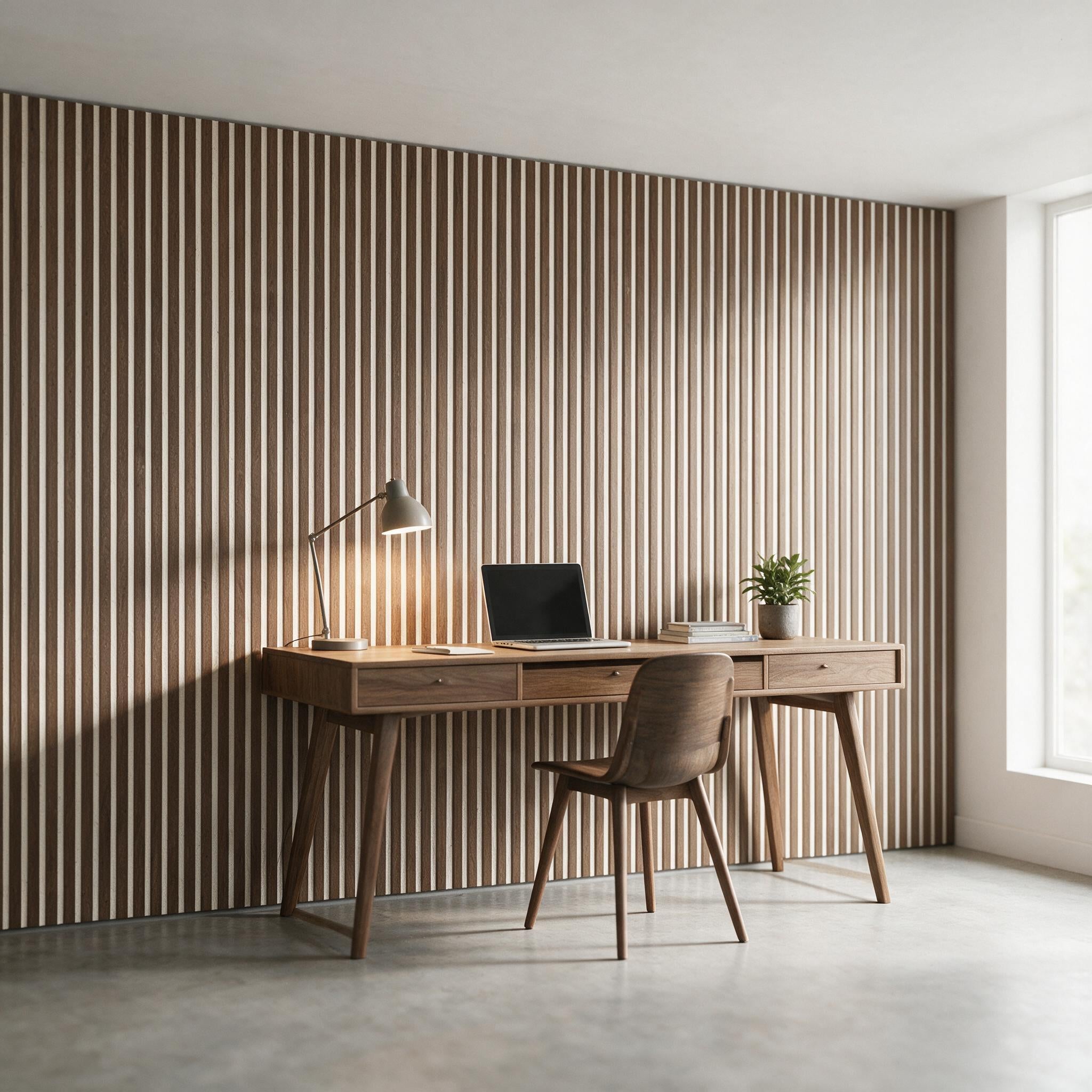 Akustikpaneel Premium Walnuss – Filz Beige 244 × 60 cm