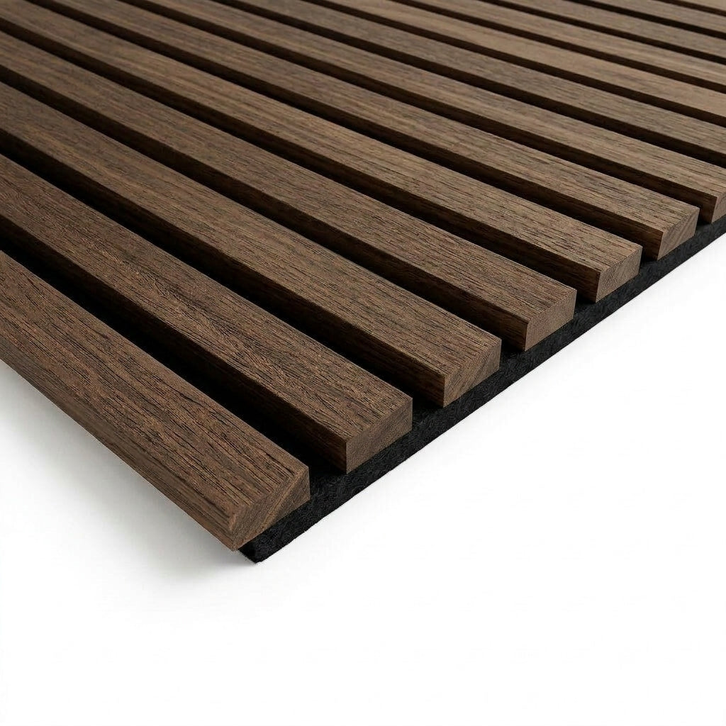 Akustikpaneel Premium Walnuss – Filz Schwarz 244 × 60 cm