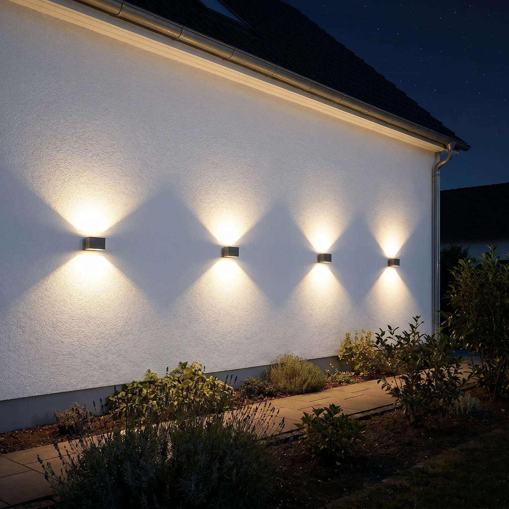 LED Solar Wand- und Zaunleuchte mit Bewegungsmelder und Fernbedienung Edge 4er Set