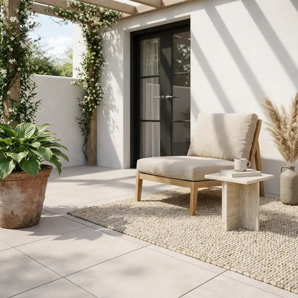 Komplettpaket Terrassenplatte White 60x60x2cm