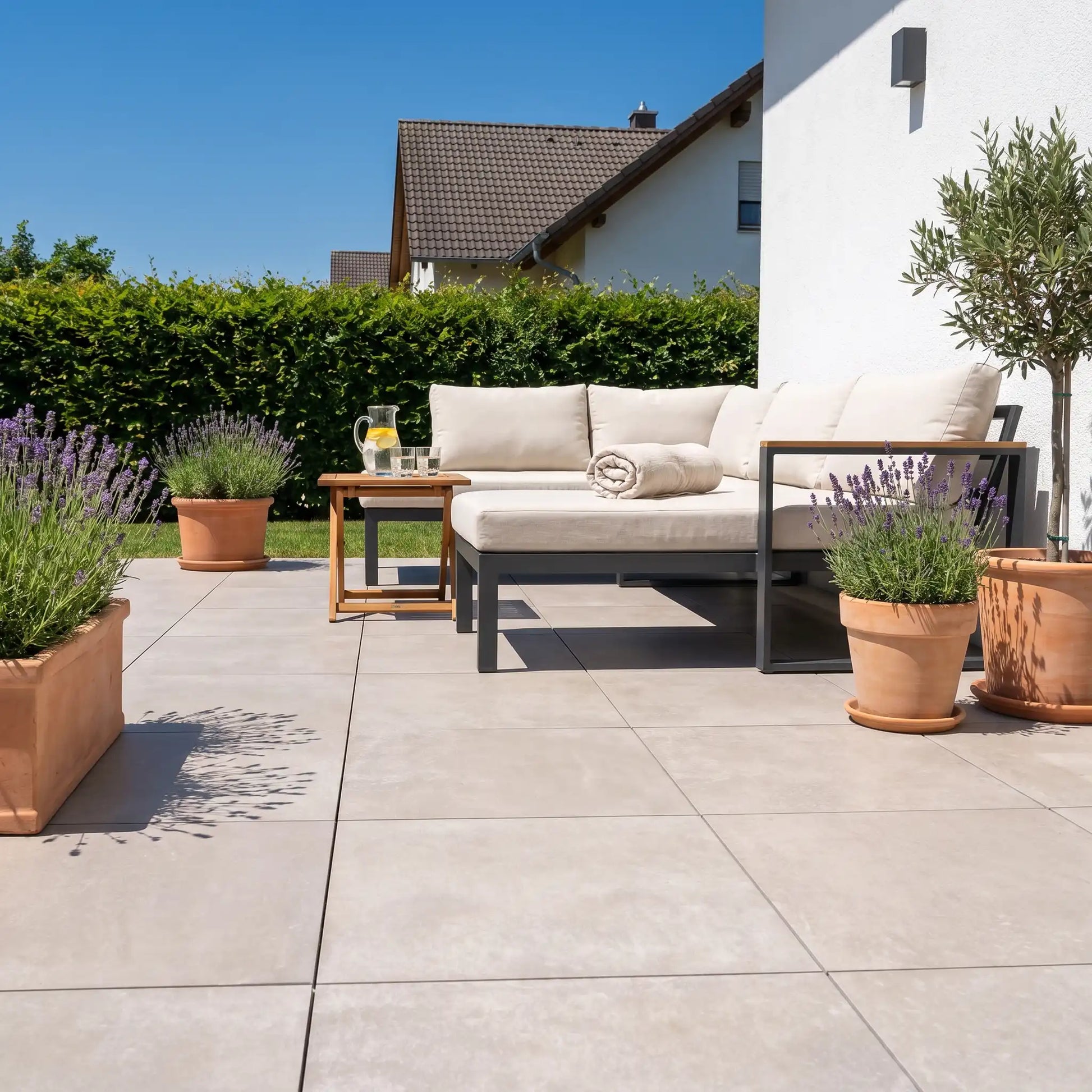 Komplettpaket Terrassenplatte White 60x60x2cm