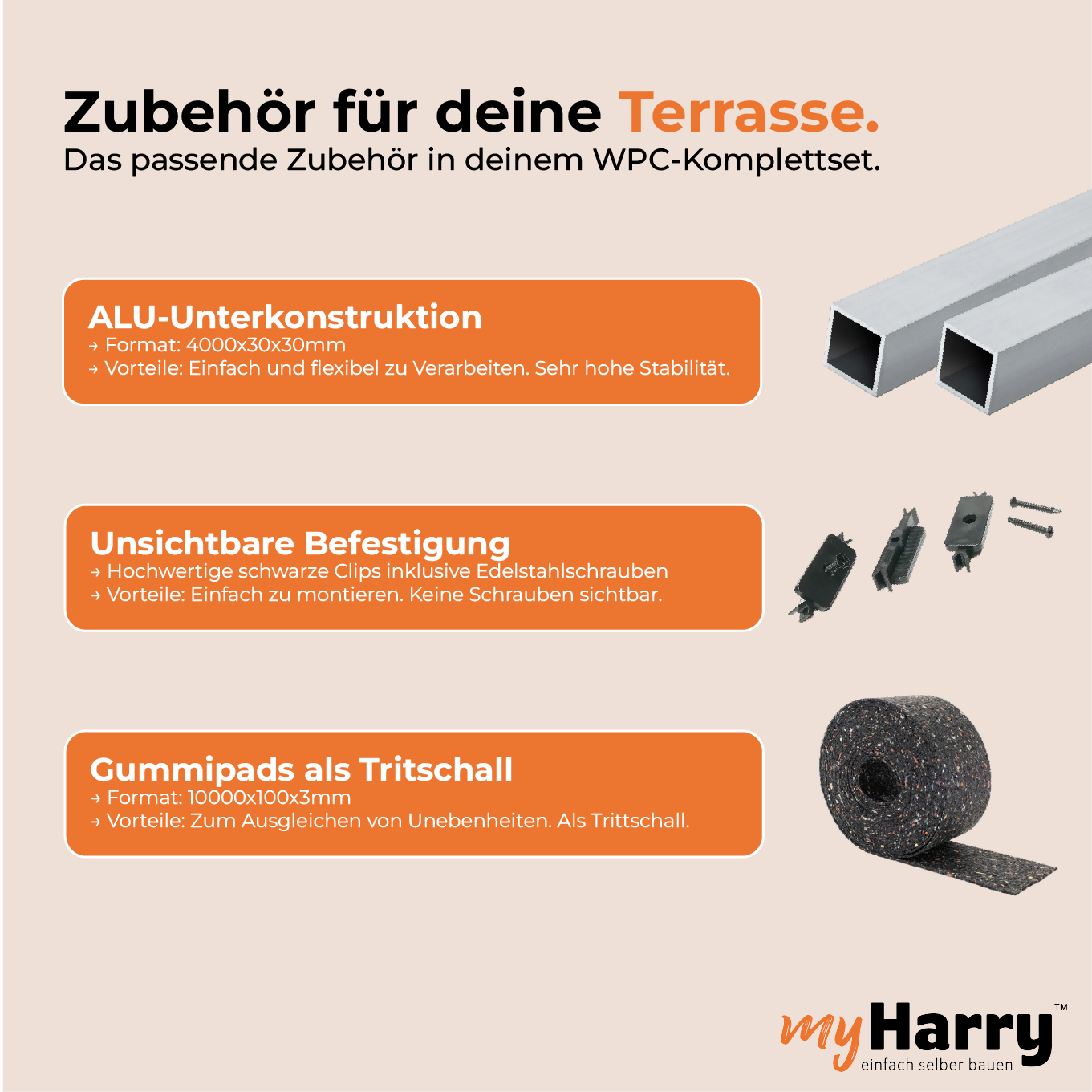 WPC-Komplettset Nero Antik Massivdiele