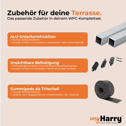 WPC-Komplettset Nero Antik Massivdiele