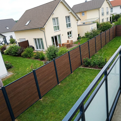 WPC Sichtschutzzaun ENZO Natur - Standard Anthrazit