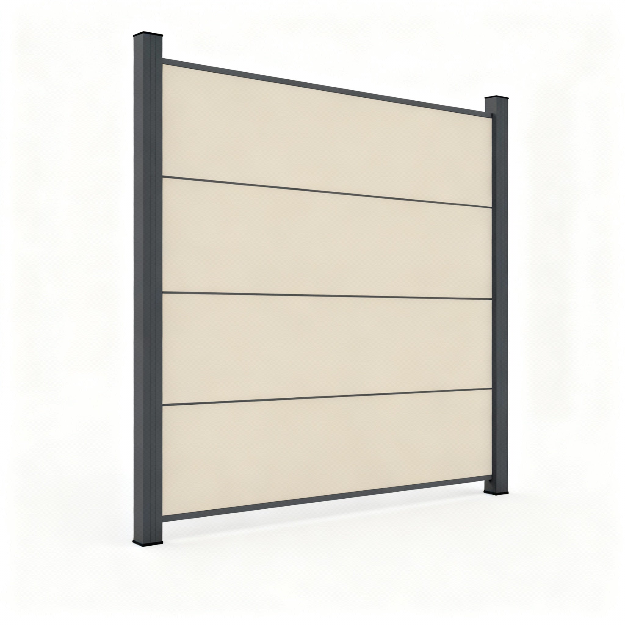 Aluminium Sichtschutzzaun Paneel Seidengrau 1800 x 446mm