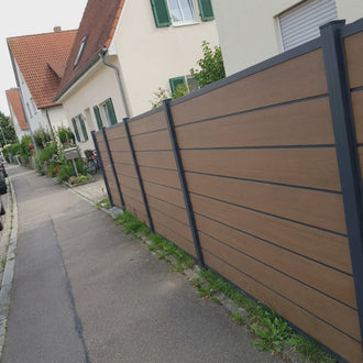 WPC Sichtschutzzaun ENZO Muskat - Design Anthrazit