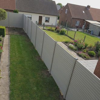 Aluminium Sichtschutzzaun Rhombus MARIO Seidengrau